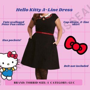 Torrid 4 Hello Kitty A-Line Dress with pockets! Belt not included.
